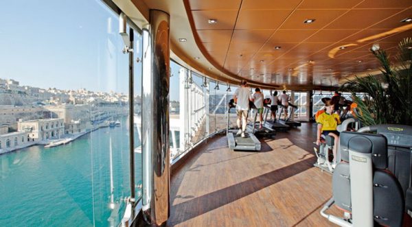Imagen sala fitness barco MSC Cruceros