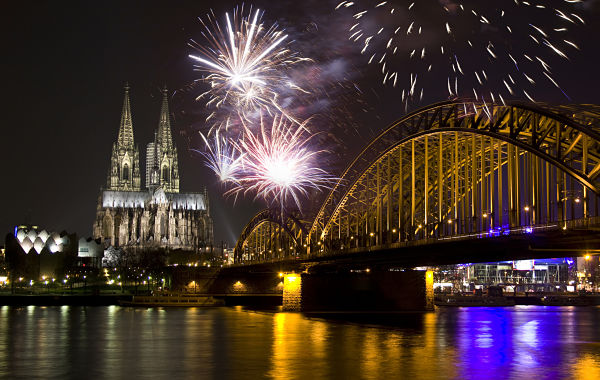 Fuegos artificiales en Colonia