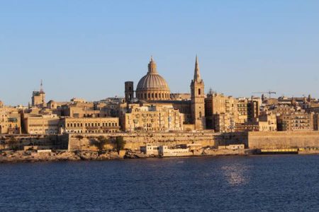 El puerto de cruceros de La Valeta, Malta