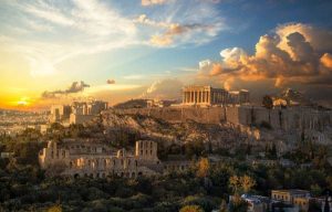 Acropolis de Atenas al atardecer